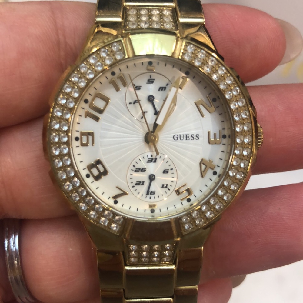 Guess Gold wristwatch with diamonds